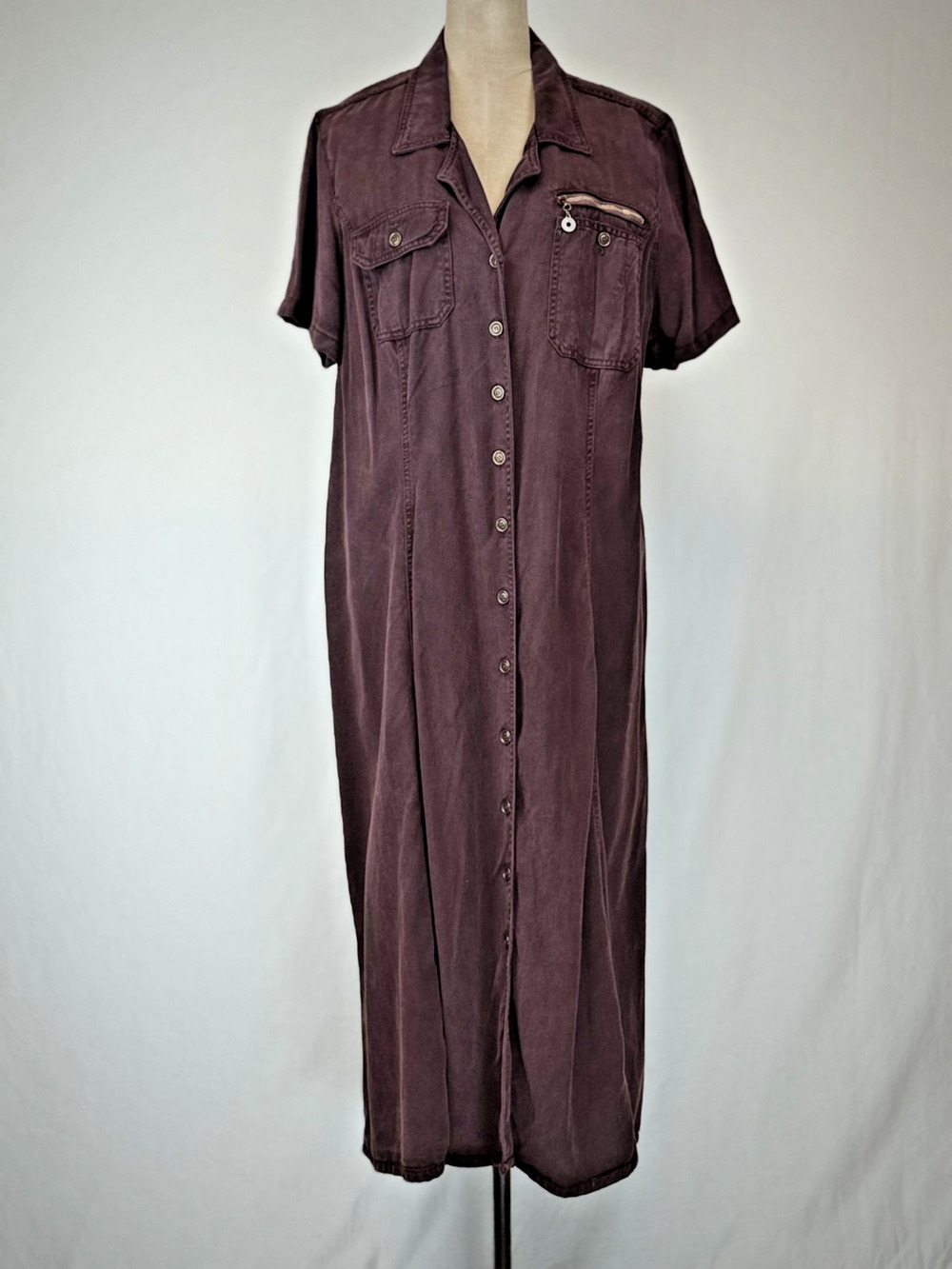 Vintage 90's Jones New York Sport Purple Button Up Dress Womens 2X #50180 USA